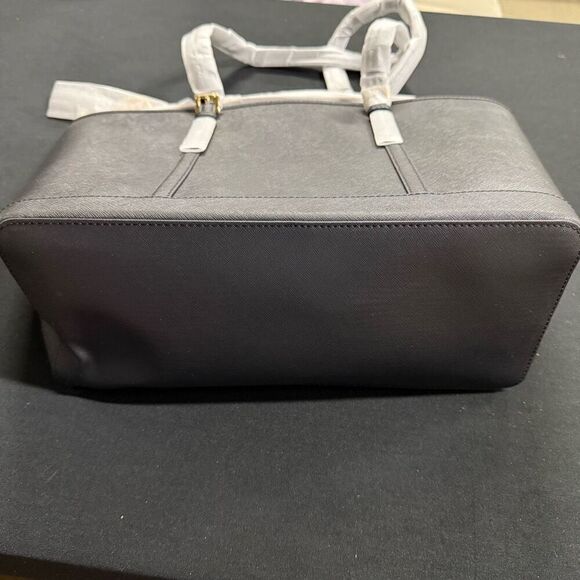 New Michael Kors Black Jet Set Travel Large Saffiano Leather Tote Bag - Picture 6 of 9